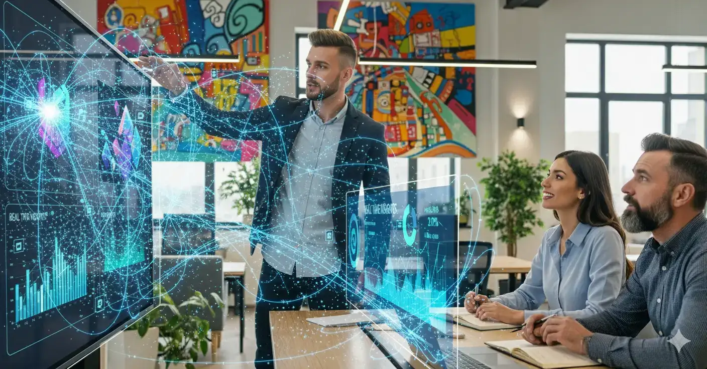 employee-showing-list-of-ai-solutions